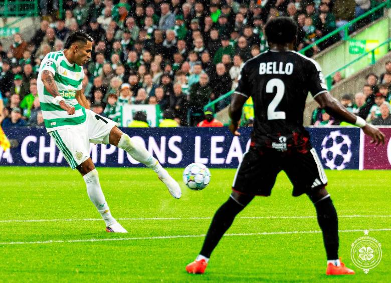 Camilo Durán anotó su primer gol en Champions con el Celtic. FOTO: X Celtic
