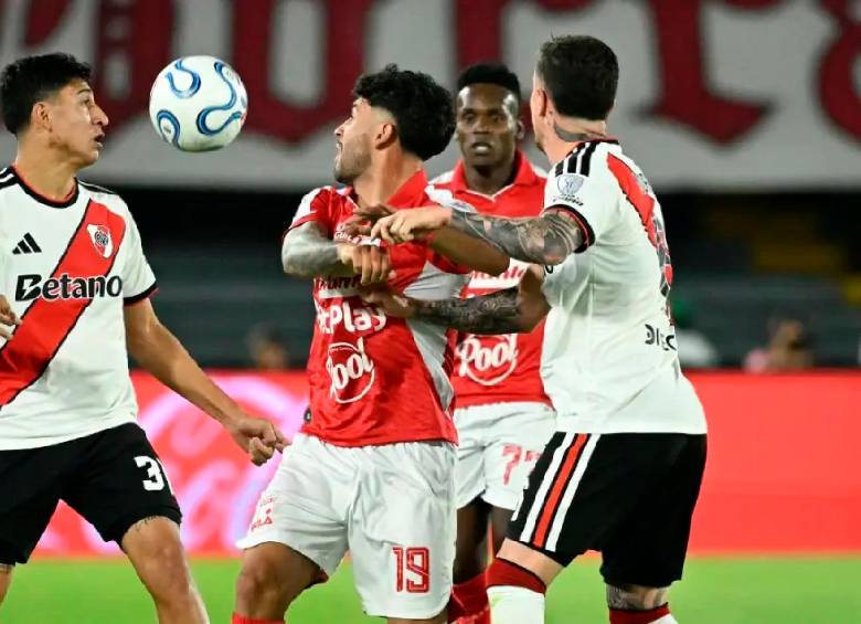 River Plate resistió en Bogotá y ahora definirá ante Santa Fe la clasificación a cuartos de final en el Monumental. FOTO: AFP