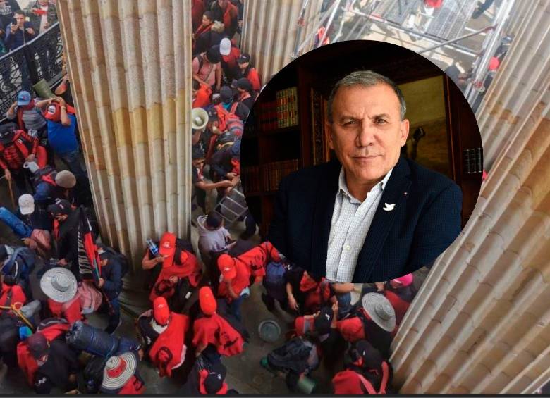 Roy Barreras pidió que se despeje la entrada al Congreso para darle paso a otras comunidades. FOTO COLPRENSA Y CORTESÍA 