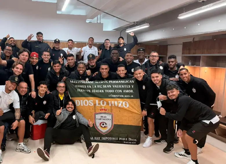 Real Cartagena celebra su buena campaña en el actual Torneo Betplay. FOTO X-REAL CARTAGENA