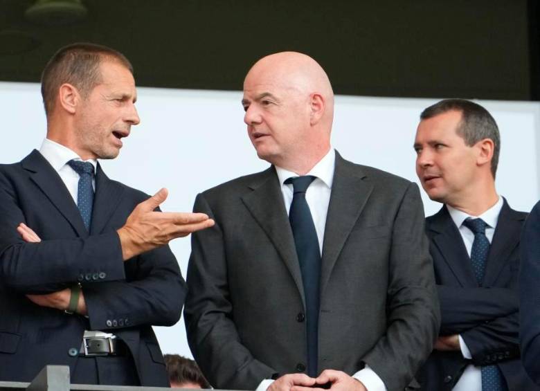 Aleksander Ceferin, presidente de la UEFA y Gianni Infantino, presidente de la FIFA. FOTO GETTY