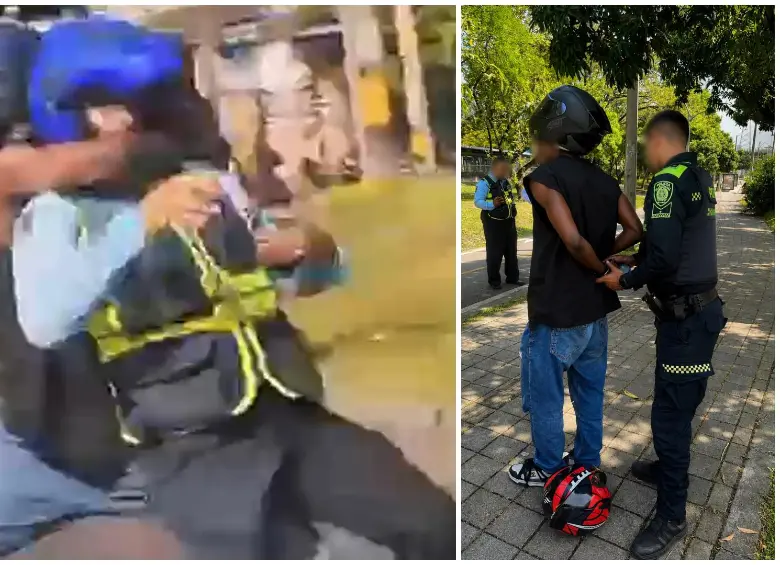 Además de la captura, al motociclista le fueron impuestos los comparendos relacionados con las infracciones detectadas y la motocicleta quedó inmovilizada. FOTOS Alcaldía de Medellín. 