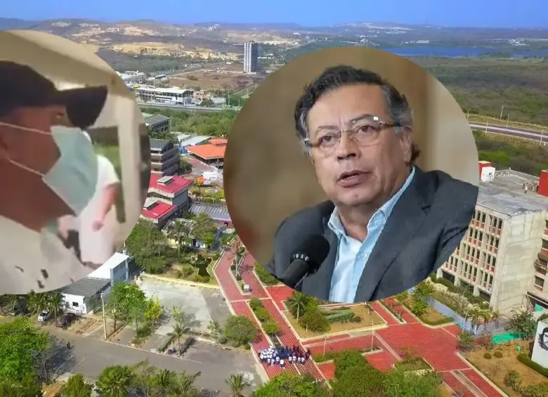 El rector Danilo Hernández, que busca reelegirse, alertó una “posible toma” de la institución por grupos externos en Barranquilla. FOTO: U. Atlántico, captura de video y Presidencia