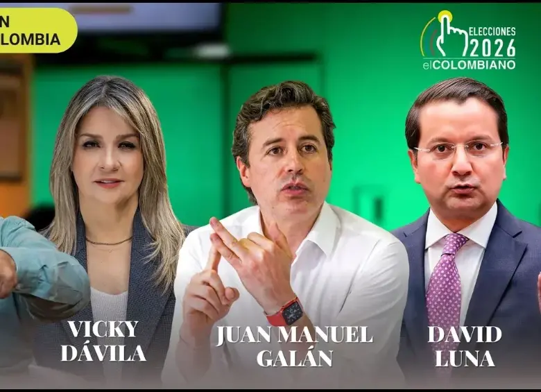 Los candidatos Aníbal Gaviria, Vicky Dávila, Juan Manuel Galán y David Luna. FOTO: EL COLOMBIANO