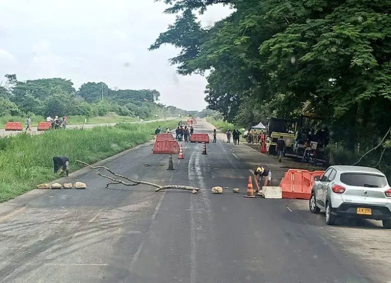 Bloqueos en las vías reportados por Colfecar. FOTO: REDES SOCIALES COLFECAR