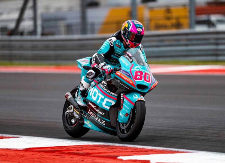 David Alonso fue cuarto tras una espectacular remontada en el último Gran Premio de Moto2, en Estados Unidos. FOTO Aspar Team