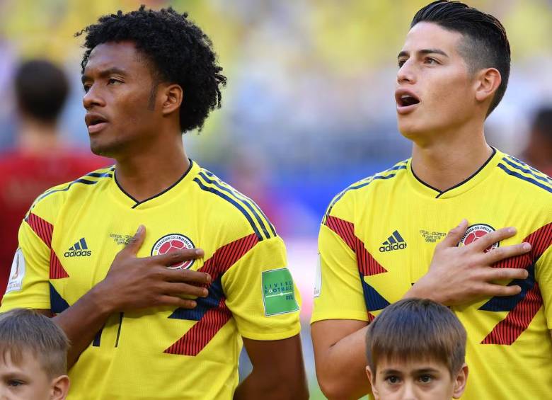 Juan Guillermo Cuadrado y James Rodríguez han sido compañeros mundialistas con la Selección Colombia. FOTO: Colprensa