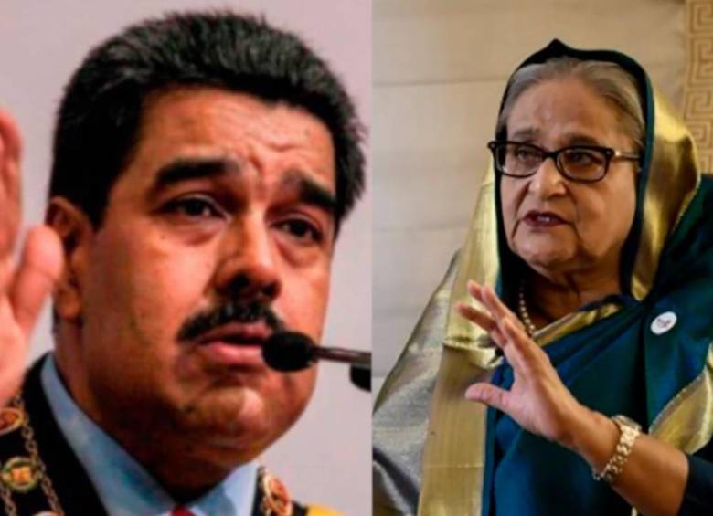 Dictaduras en Venezuela y Bangladesh. Fotos: AFP 