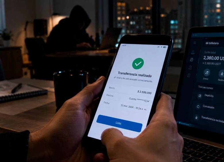 Las transferencias digitales pueden ser utilizadas por delincuentes para convertir pesos colombianos en USDT y trasladarlos a otras billeteras. FOTO: CORTESÍA