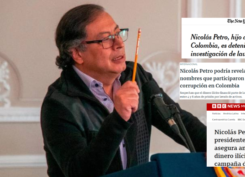 Reconocidos medios internacionales se han referido al caso de Nicolás Petro. FOTO: Cortesía Presidencia/ Collage El Colombiano
