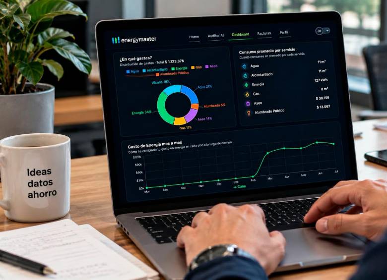 Las mipymes de Medellín podrán utilizar EM Pymes para analizar sus facturas de energía, agua y gas, recibir alertas sobre variaciones en los gastos y verificar posibles inconsistencias en los cobros. FOTO CORTESÍA ENERGY MASTER