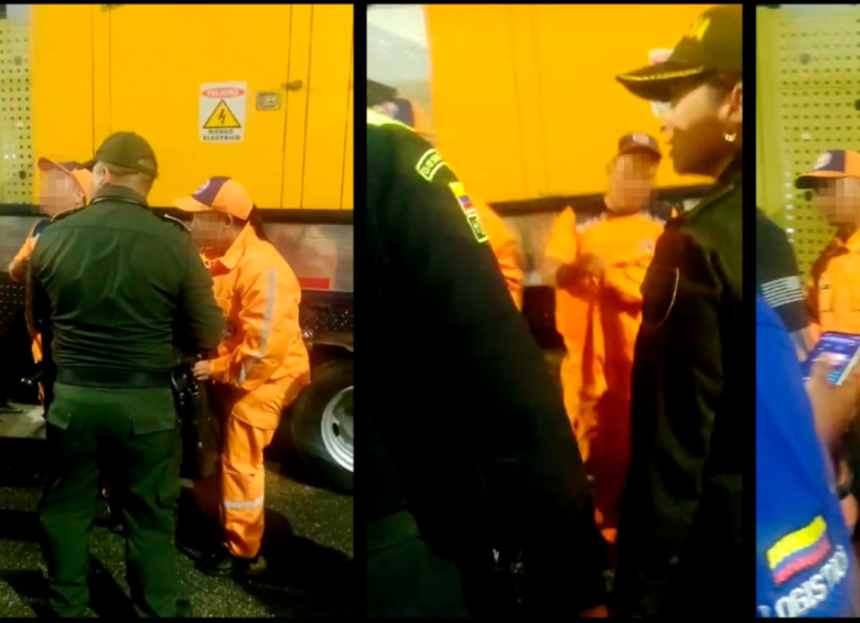 Los jóvenes fueron capturados por las autoridades. Foto: Twitter Defensa Civil Colombia