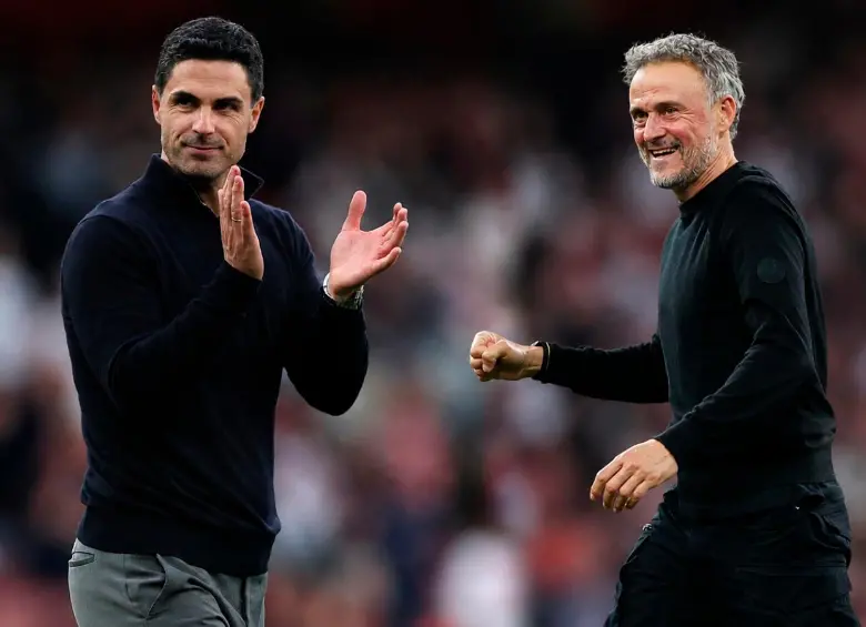 Luis Enrique ha ganado 20 títulos como entrenador profesional, mientras que Mikel Arteta se ha coronado en 3 ocasiones con el Arsenal. FOTO: GETTY