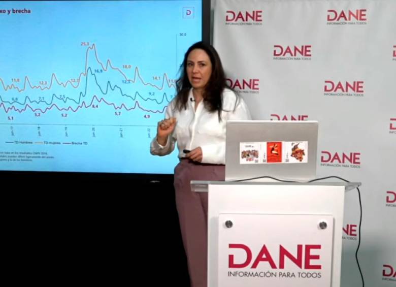Piedad Urdinola, directora del Dane, presentó las cifras del mercado laboral. FOTO tomada de Youtube