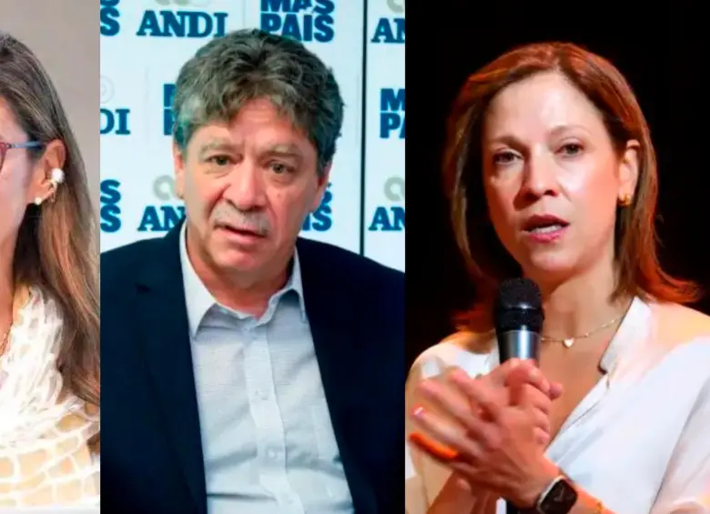 De izquierda a derecha: Natalia Gutiérrez, presidenta del Consejo Gremial; Bruce Mac Master, presidente de la Andi, y María Claudia Lacouture, presidenta de Amcham Colombia, quienes celebraron la decisión de la Corte Constitucional de suspender la emergencia económica. FOTO COLPRENSA Y CORTESÍA