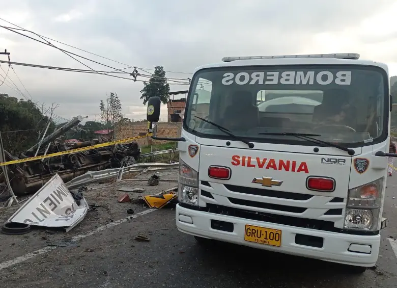 Accidente en Silvania. Foto: Gestión del Riesgo de Cundinamarca @RiesgosCundi