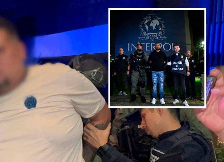 Estos son Roberto Nastasi, capo italiano, y el panameño Jean Carlo Valderrama, alias Balín. Ambos capturados en el Valle de Aburrá. FOTO: CORTESÍA ALCALDÍA DE MEDELLÍN