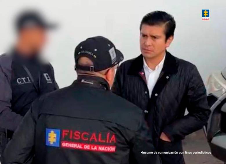 Víctor Alfonso Gamboa Chaparro, alcalde de Villa de Leyva (Boyacá), fue capturado por el CTI de la Fiscalía. FOTO: CORTESÍA DE FISCALÍA.