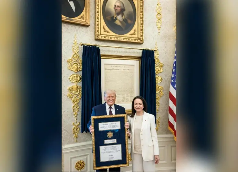 El encuentro entre Donald Trump y la líder opositora venezolana María Corina Machado se realizó en Washington y generó expectativa a nivel internacional. FOTO: redes sociales.