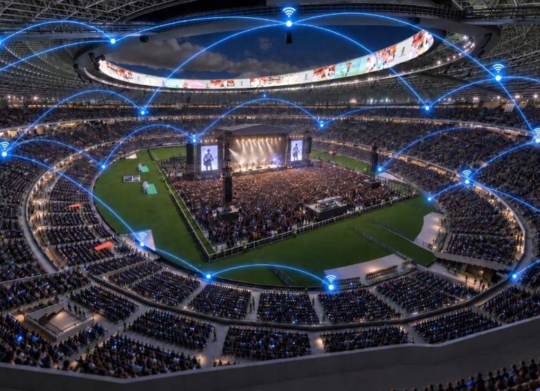 Además de la bandeja, que permitirá pasar de 42.000 a 60.000 asistentes de capacidad máxima, el estadio tendrá una cubierta que se iluminará (como en el Allianz Arena, de Múnich, Alemania) con los colores del equipo que juegue de local: verde si es Atlético Nacional y rojo si es el Medellín. Imagen: Cortesía