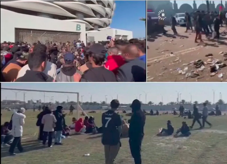 La avalancha humana fue en las inmediaciones del estadio Basra Sport City. FOTO CORTESÍA
