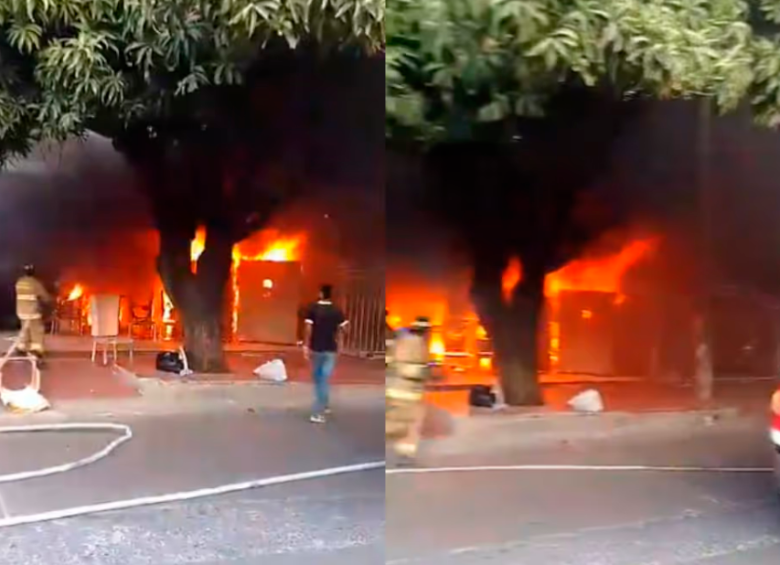 Padre e hijo fallecieron durante el incendio, dada la gravedad de las heridas. Foto: Pantallazos tomados de video subido a la red social X a través de la cuenta 