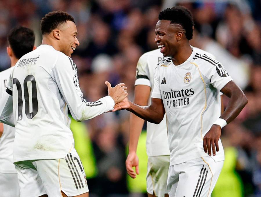 El delantero francés Kylian Mbappé y el brasileño Vinícius Júnior han sido las figuras del equipo merengue esta temporada. Foto: tomada del x de @RealMadriCF