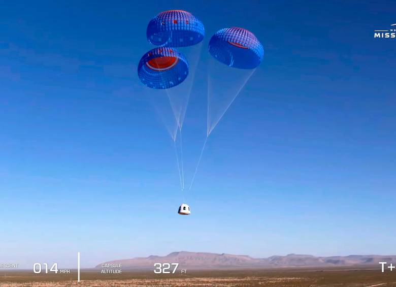 El vuelo duró 10 minutos y sobrepasó la línea de Kármán. Foto: EFE