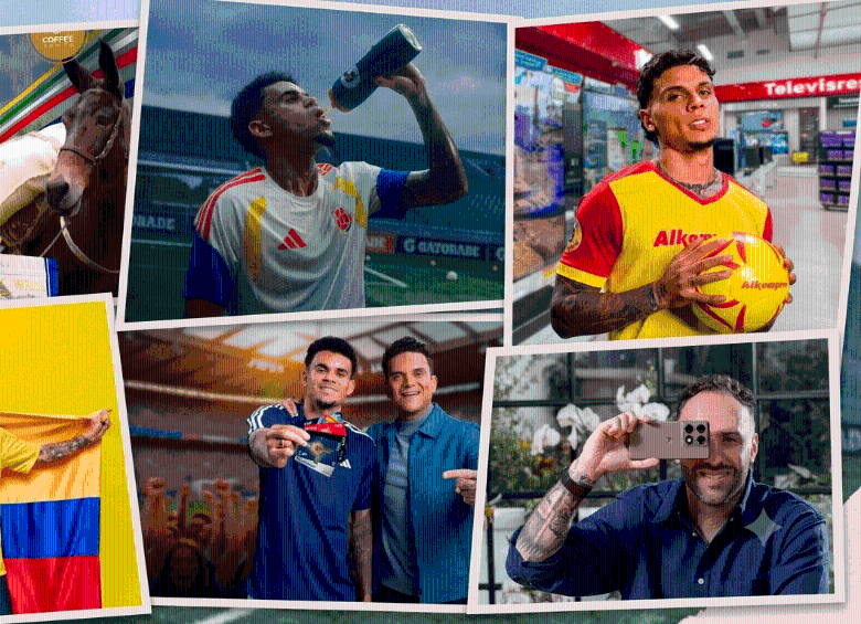 James Rodríguez, Luis Díaz, Richard Ríos y David Ospina lideran la apuesta de las marcas por capitalizar la atención que concentra el Mundial 2026. FOTOS CORTESÍA