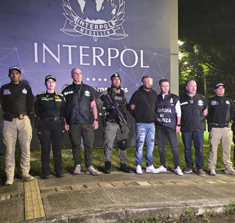 “Rizzi” era buscado en casi 200 países y es señalado de ser el enlace de la mafia italiana con el Clan del Golfo. FOTO: CORTESÍA ALCALDÍA DE MEDELLÍN