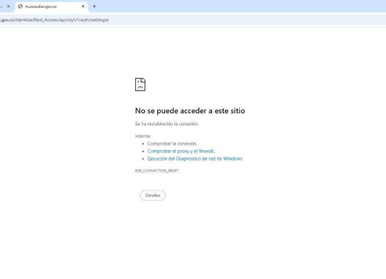 El portal web de la Dian presenta fallas.