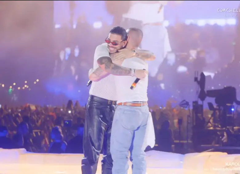 Ryan Castro y J Balvin tras su paso por Coachella. FOTO Captura de pantalla.