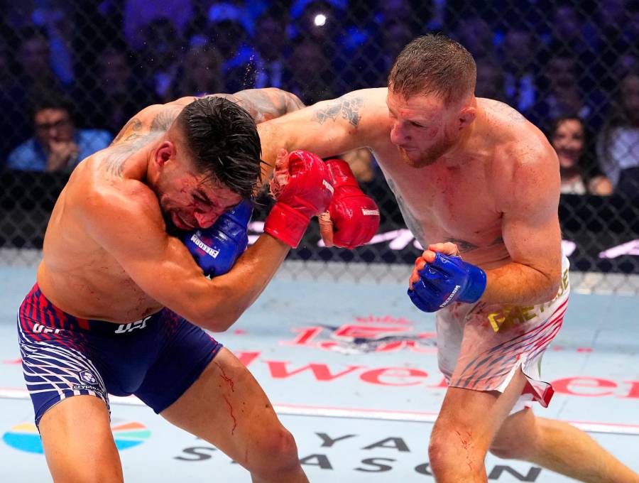 ustin Gaethje derrotó a Illia Topuria y conquistó el cinturón del peso ligero de la UFC. FOTO: <b>GETTY</b>