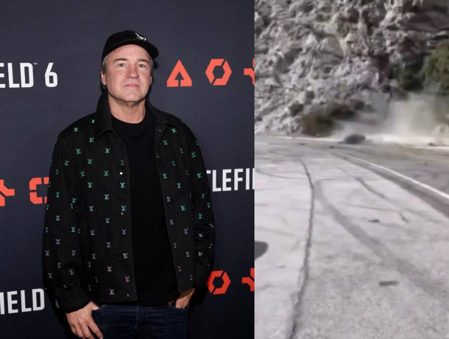 El Ferrari rojo que conducía Vince Zampella quedó destruido tras el choque ocurrido en una autopista del valle de San Gabriel, al este de Los Ángeles. FOTOS: AFP y captura de video