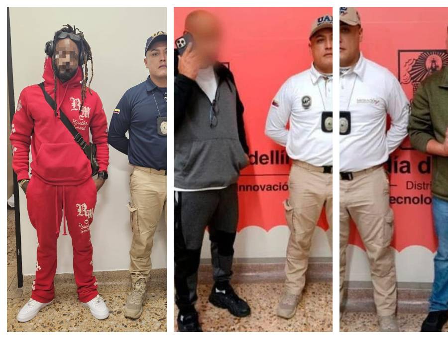 Los tres estadounidenses inadmitidos junto a los oficiales migratorios. FOTO: Imagen tomada de redes.