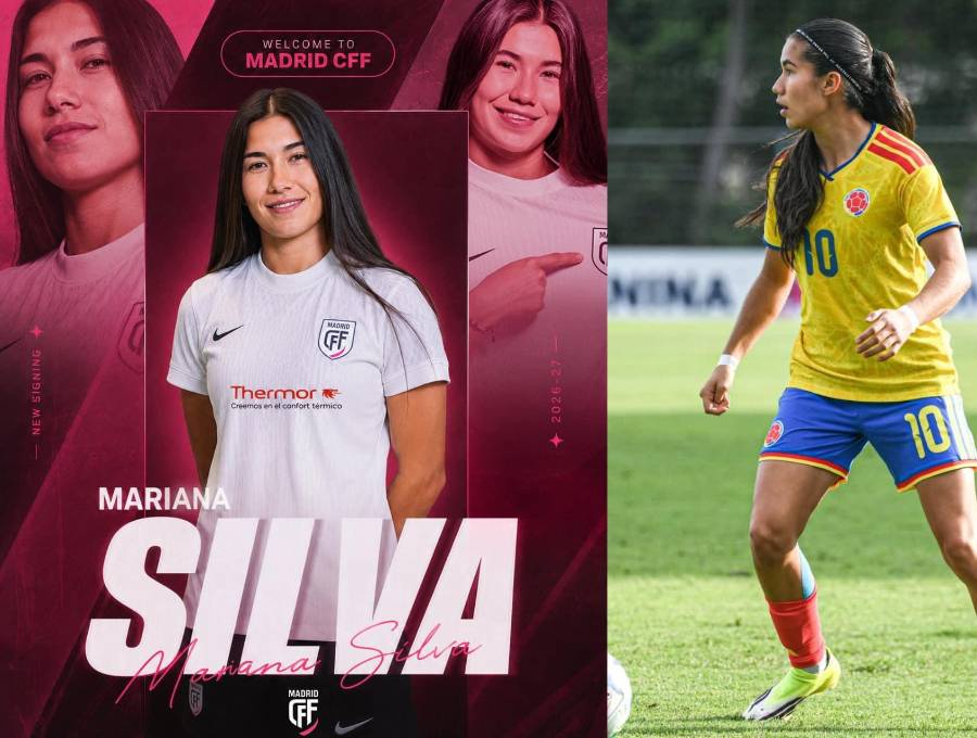 Mariana Silva: su crecimiento en Santa Fe y sus actuaciones con las selecciones juveniles de Colombia le abrieron las puertas del fútbol español. Foto: redes sociales @marianasilva1269 y @MadridCFF