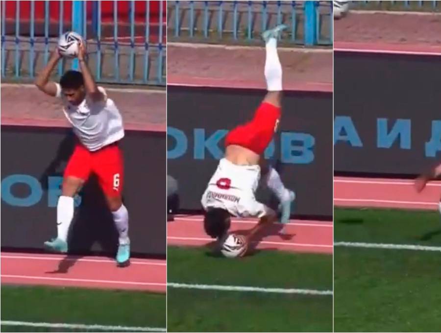 Nader Mohammadi haciendo la pirueta que le da la vuelta al mundo. FOTO: <b>Captura de vídeo</b>