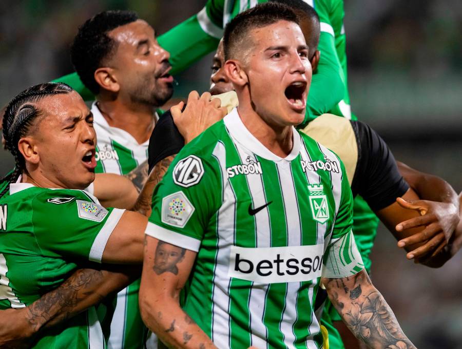El volante cucuteño James Rodríguez, de 35 años, es una de las figuras de Nacional para el Clausura del 2026. Foto: Camilo Suárez