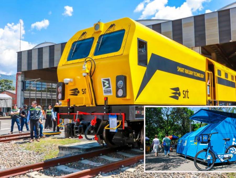 Máquina perfiladora adquirida para el sistema Metro. Y nueva estación de Encicla. Fotos: Manuel Saldarriaga Quintero y Cortesía