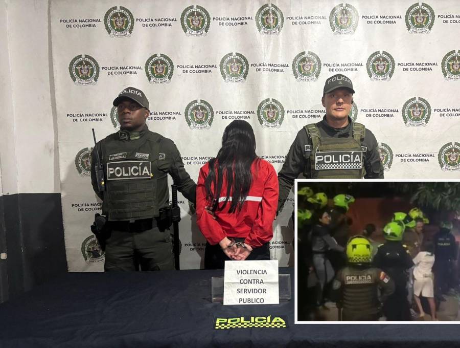 La capturada deberá responder ante la justicia por agresión a servidor público. FOTO: Cortesía Denuncias Antioquia.