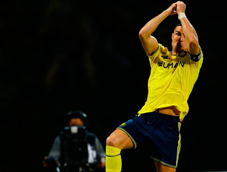 Cristiano Ronaldo celebrando su gol 982. FOTO: <b>X Alnassr</b>