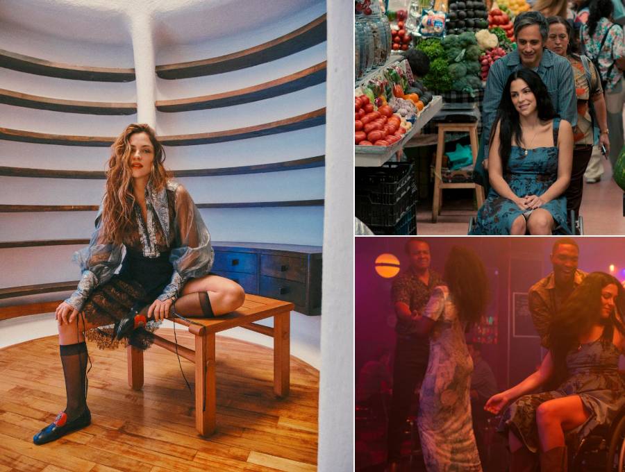 Paulina Dávila, la colombiana en la serie Santita. Al lado, imágenes de la seria con Gael García Bernal. FOTOS Cortesía Netflix y Noel Higareda.