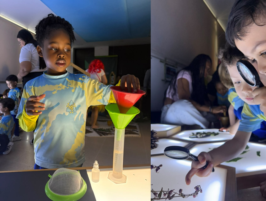 En la nueva ludoteca experimental, los niños crean, experimentan y juegan acompañados por una docente. FOTO cortesía Comfenalco Antioquia