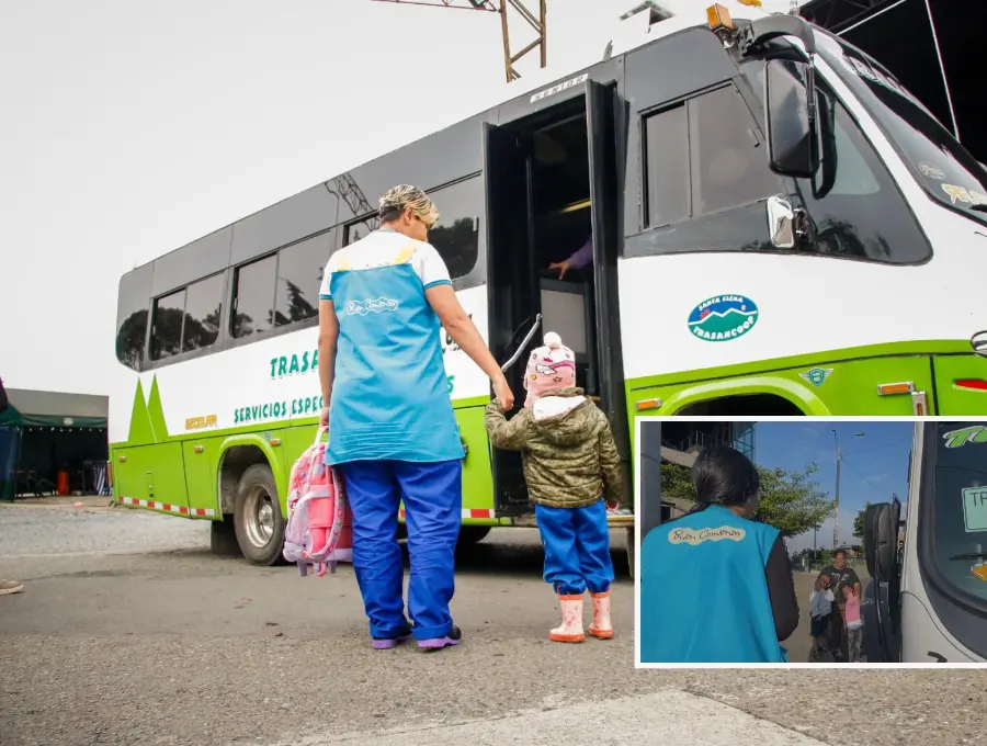 Algunos de los niños beneficiarios del programa junto a las encargadas desde Buen Comienzo. FOTO: Cortesía