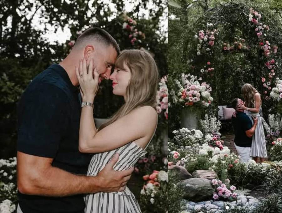 Taylor Swift, una de las cantantes más exitosas del mundo, y Travis Kelce, estrella de los Kansas City Chiefs de la NFL, anunciaron su compromiso en agosto de 2025. Foto: tomada de instagram @taylorswift