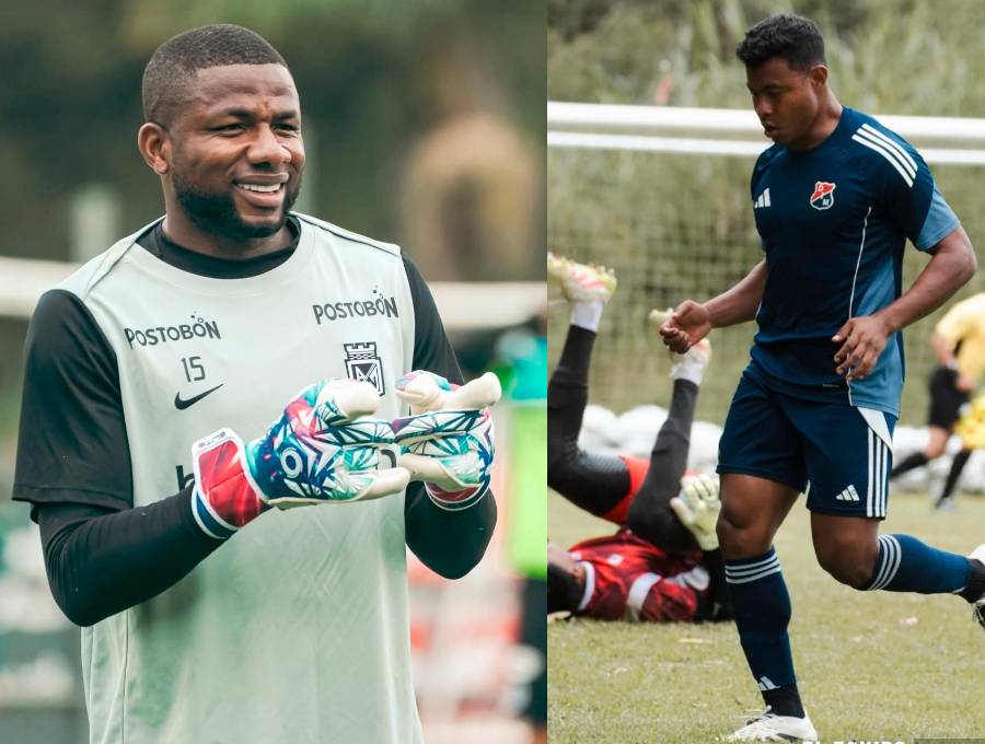 El arquero Harlen Castillo fue titular con el cuadro verde, mientras que el atacante Léider Berrío marcó con los rojos. Foto: tomada del Instagram de Nacional y DIM 