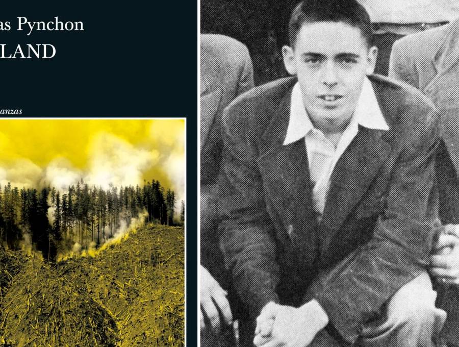 La portada de la edición en español de Vineland y uno de los pocos retratos que se conservan del autor. Foto: Redes sociales.