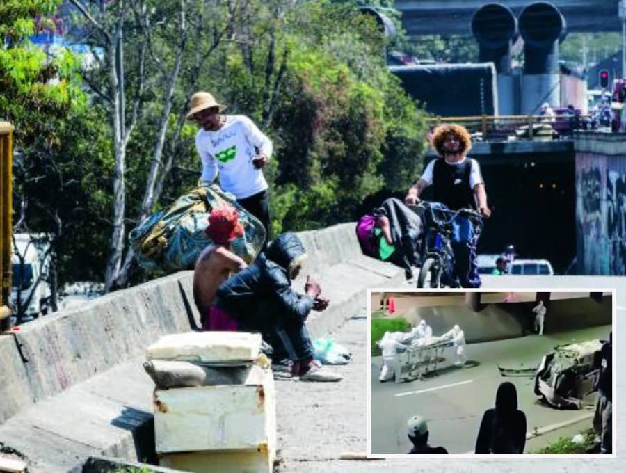 En un accidente, ocurrido esta semana en el soterrado, murieron dos habitantes de calle al ser arrollados por un carro. FOTO Julio Herrera y Cortesía.