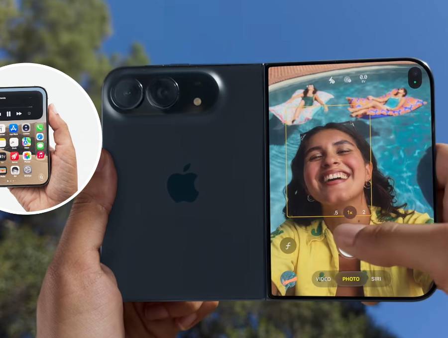 El iPhone Duo incorpora una pantalla OLED flexible de 7,6 pulgadas, chip A20 Pro, hasta 2 TB de almacenamiento y cámaras Fusion de 48 megapíxeles. Foto: Captura de video Apple Colombia