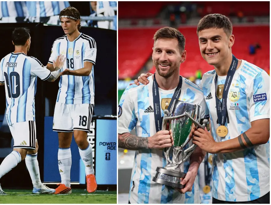 Nico Paz y Paulo Dybala son los apuntados a reemplazar a Messi en el futuro inmediato. FOTOS: <b>Instagram Nico Paz y PauloDybala</b>